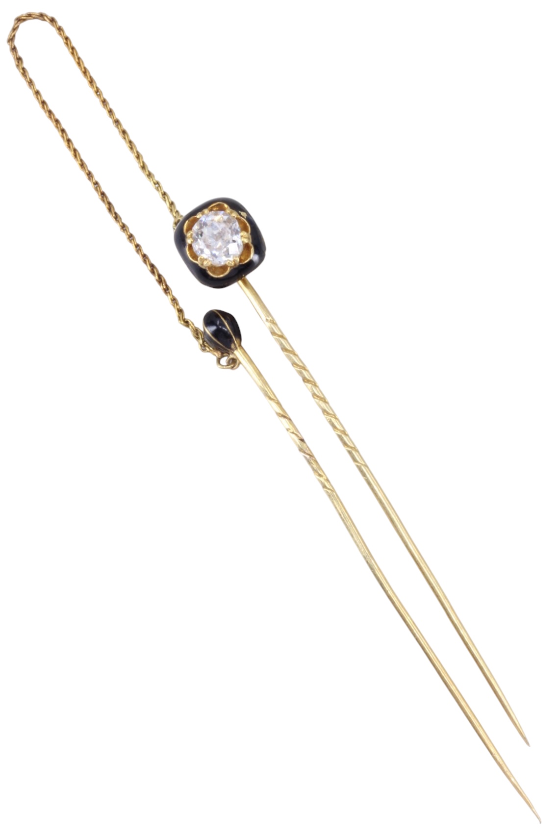 EPINGLE DOUBLE EMAIL & DIAMANT