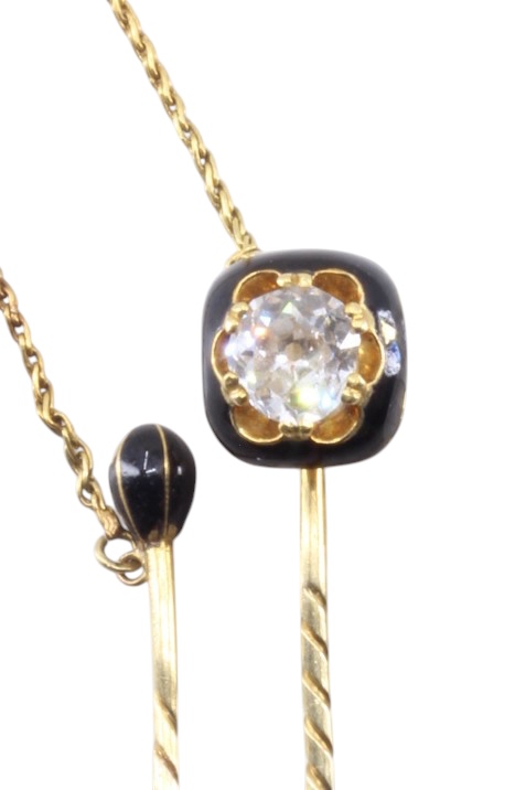 EPINGLE DOUBLE EMAIL & DIAMANT