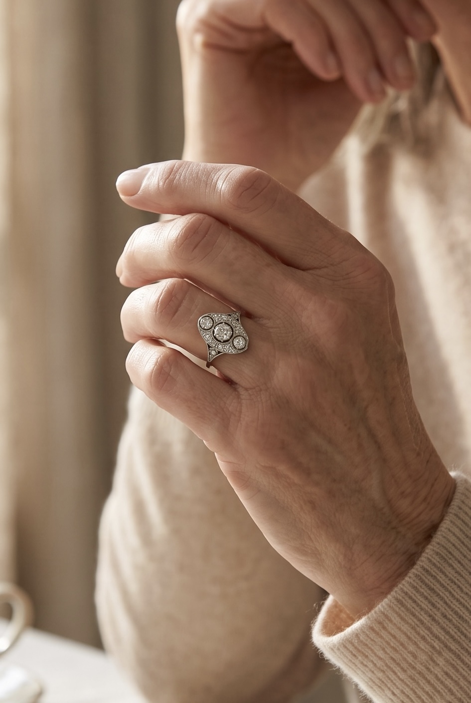 BAGUE ART-DECO DIAMANT