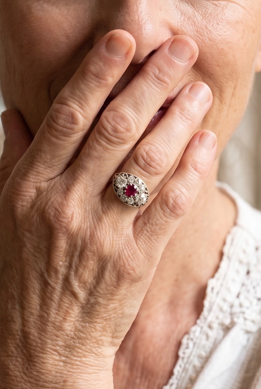 BAGUE DIAMANTS RUBIS