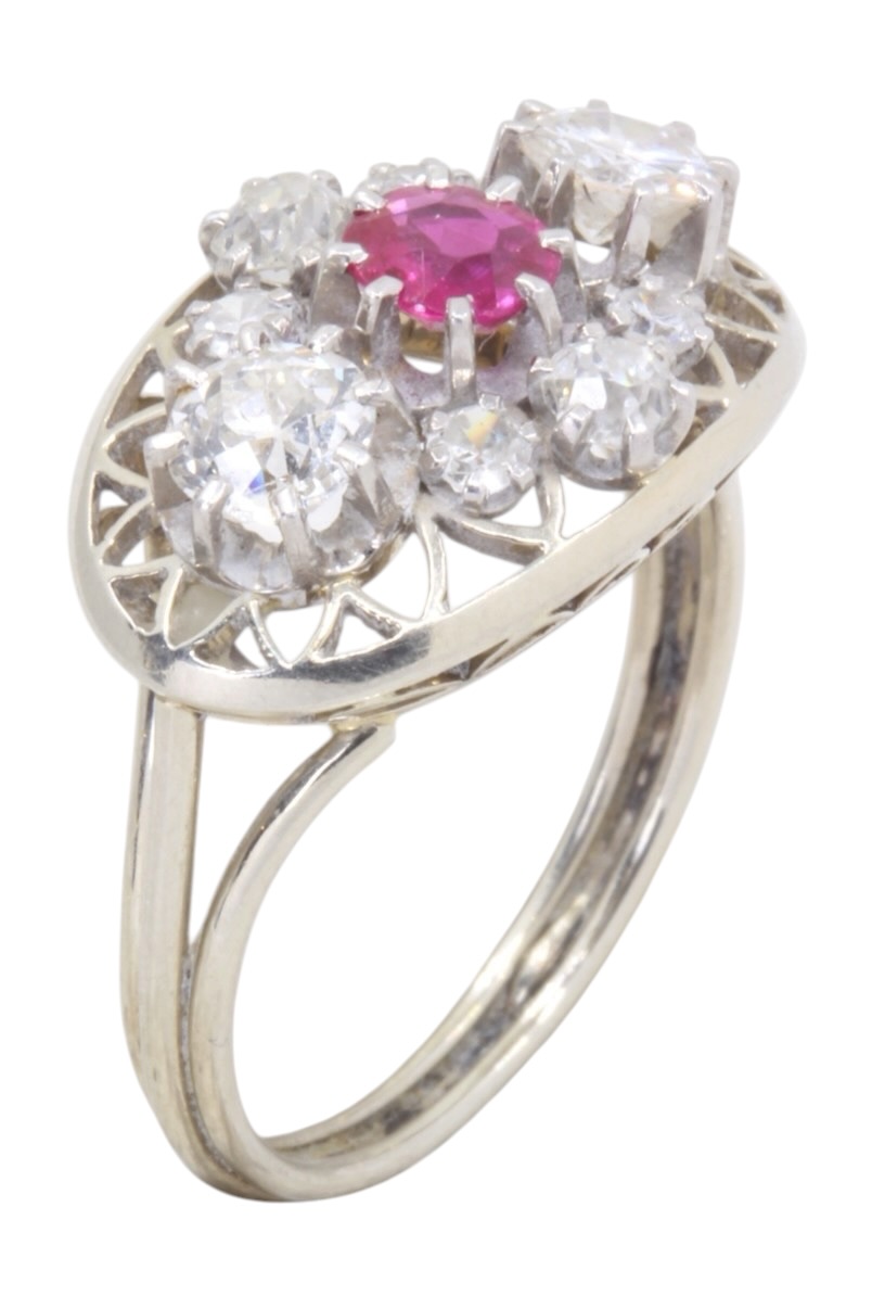 BAGUE DIAMANTS RUBIS