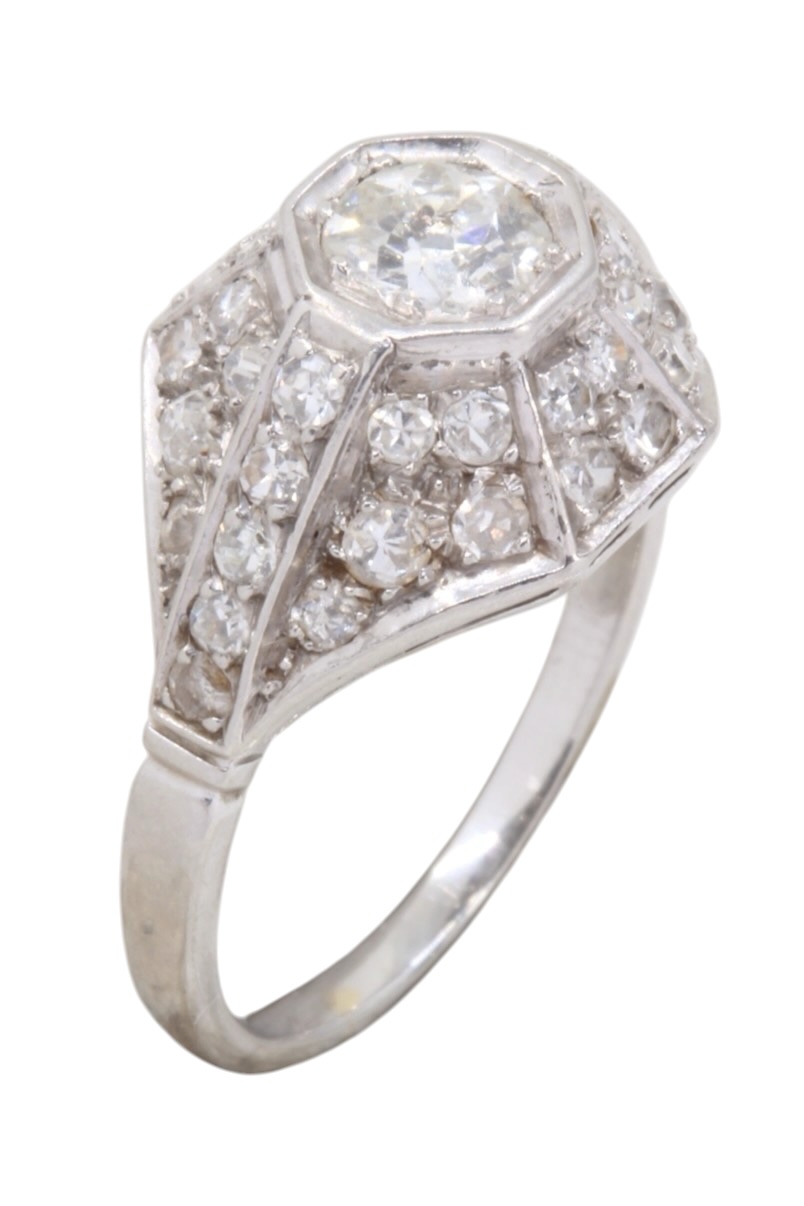 BAGUE DOME  ART DECO DIAMANTS