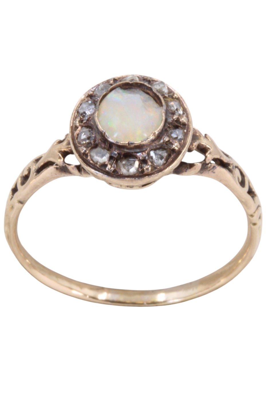 BAGUE NAPOLEON III OPALE ET DIAMANTS