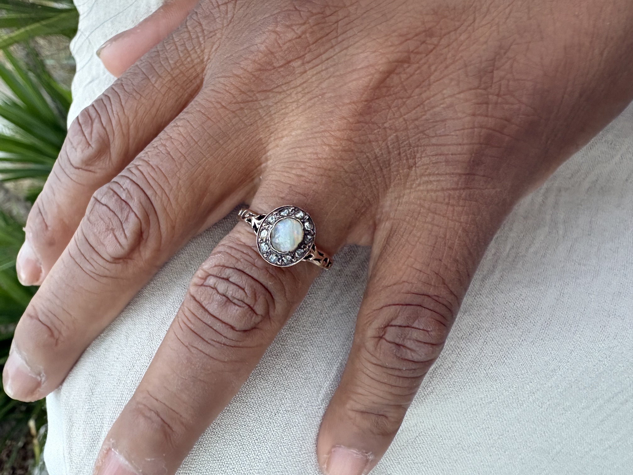 BAGUE NAPOLEON III OPALE ET DIAMANTS