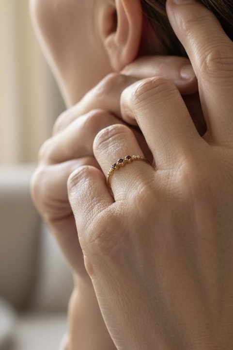 BAGUE MODERNE GRENATS