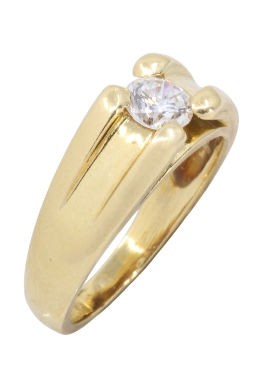 BAGUE JONC SOLITAIRE DIAMANT