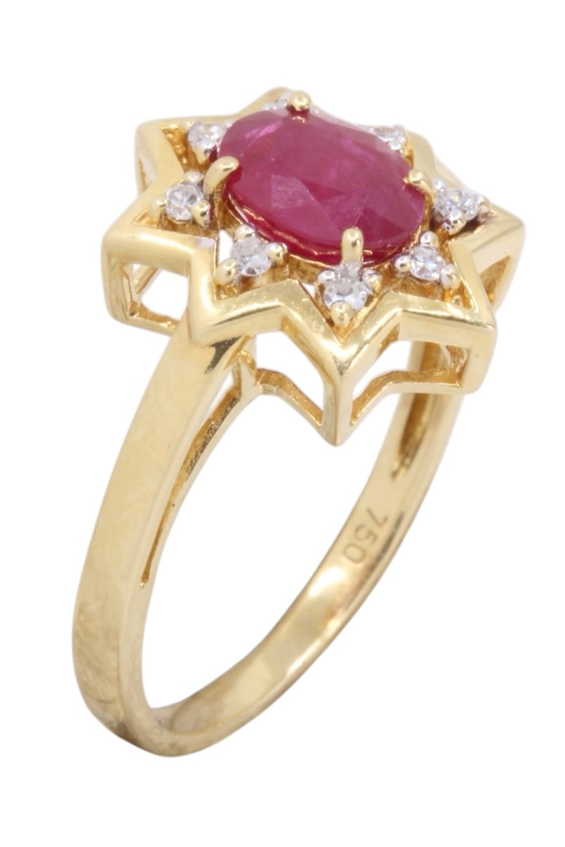 BAGUE RUBIS ET DIAMANTS