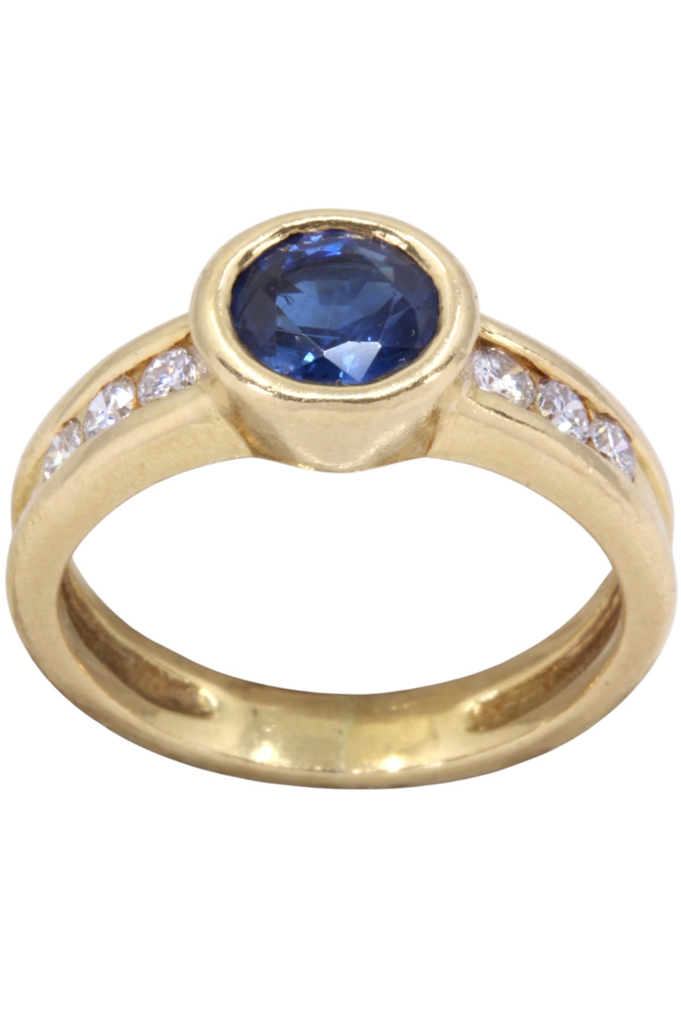 BAGUE MODERNE SAPHIR ET DIAMANTS
