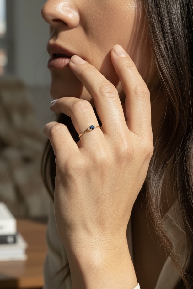 BAGUE MODERNE SAPHIR
