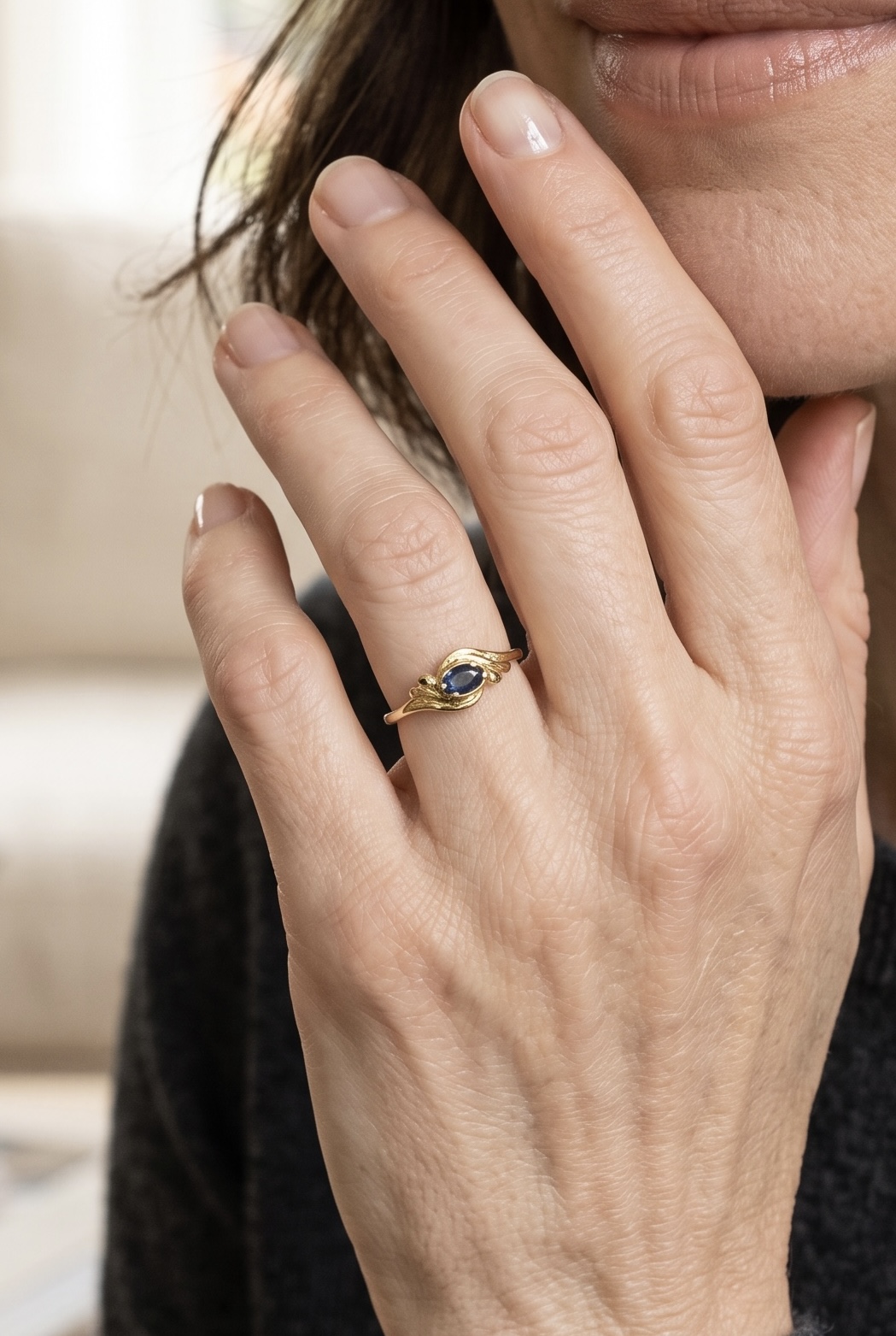 BAGUE MODERNE SAPHIR MINI GAUDRONS