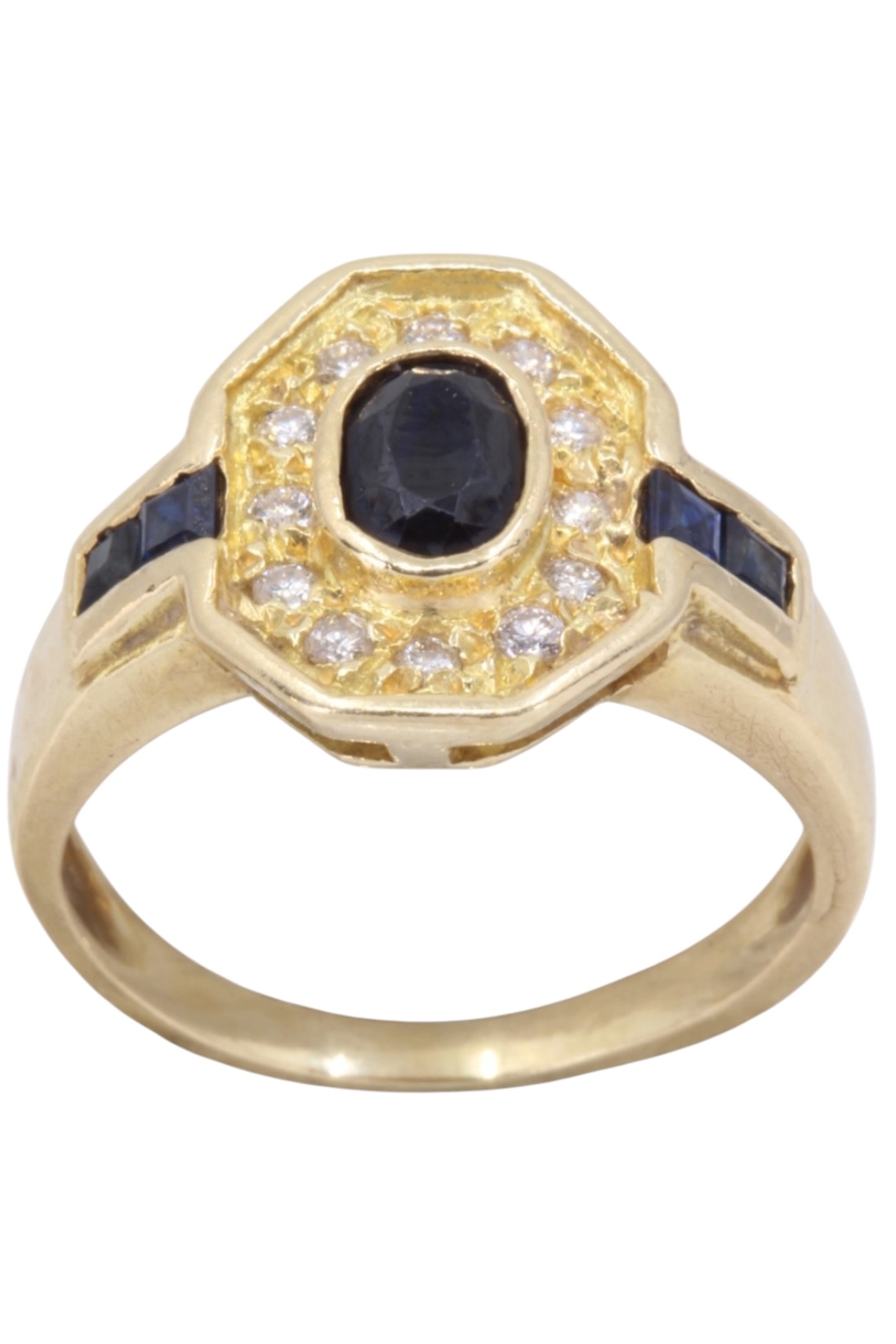 BAGUE MODERNE SAPHIRS ET DIAMANTS