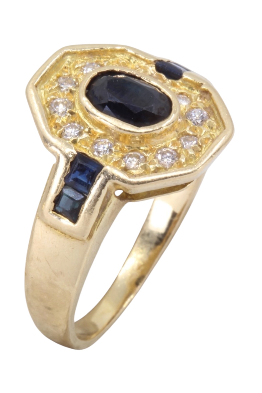 BAGUE MODERNE SAPHIRS ET DIAMANTS