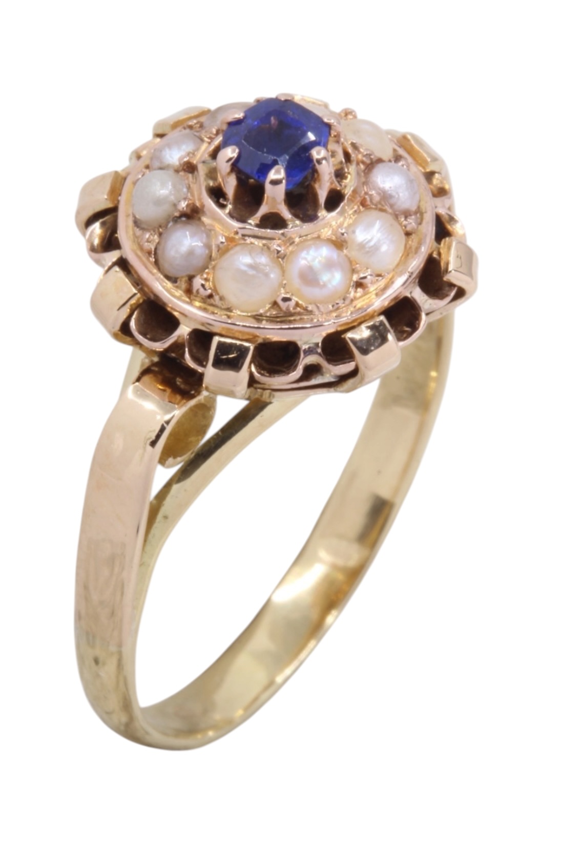 BAGUE SAPHIR ET PERLES