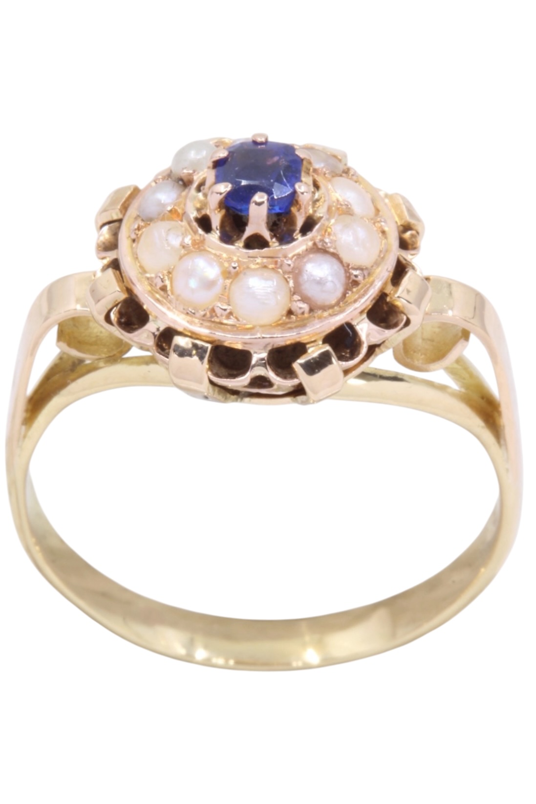 BAGUE SAPHIR ET PERLES