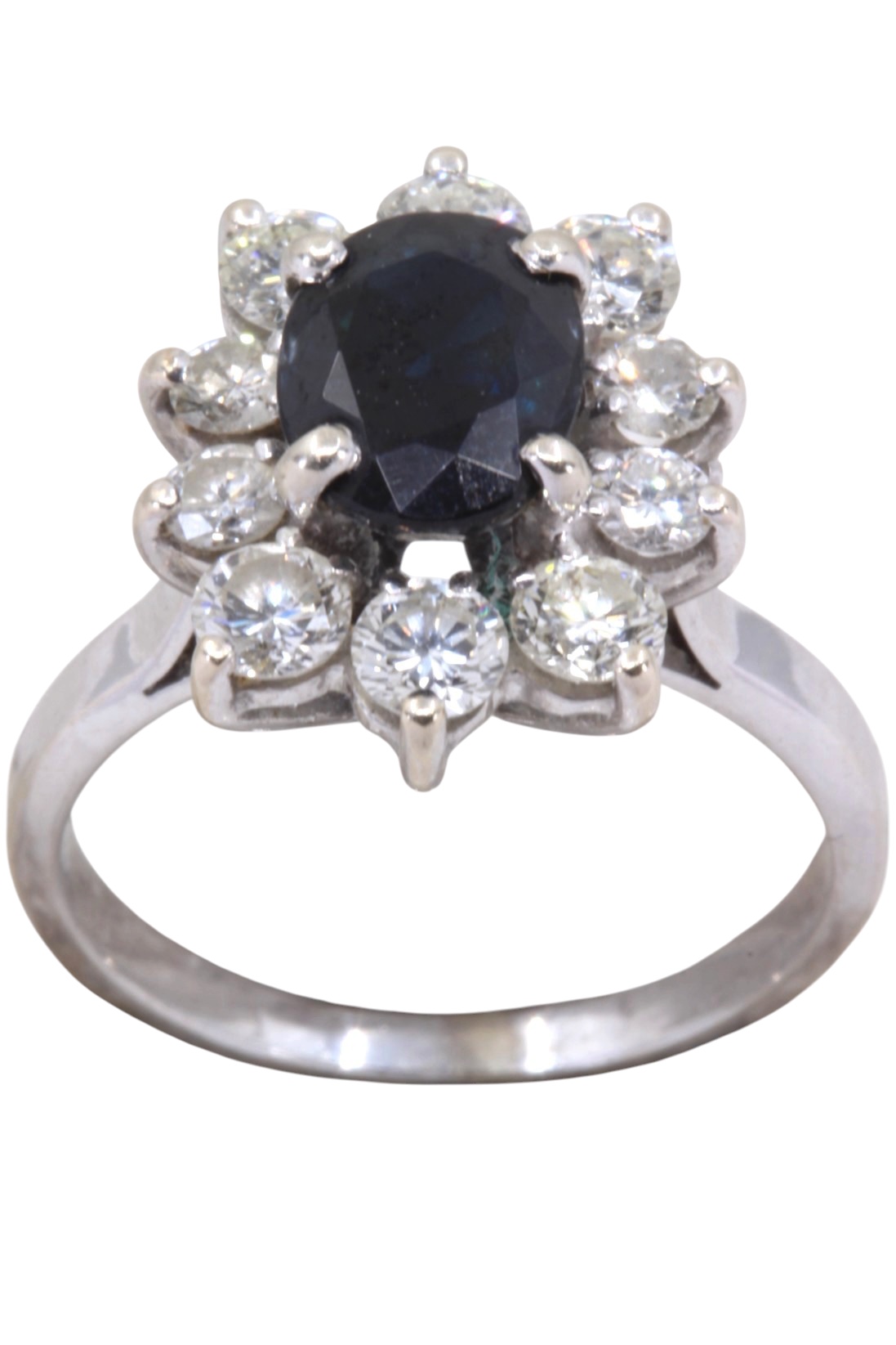 BAGUE POMPADOUR SAPHIR ET DIAMANTS