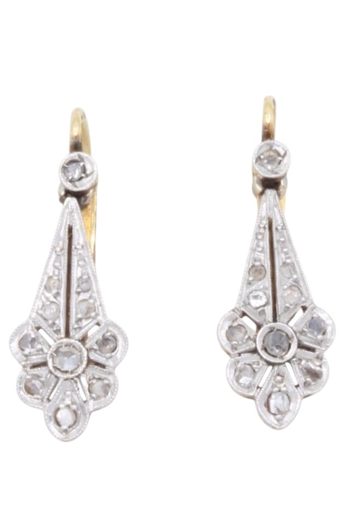 BOUCLES D'OREILLES ART DECO DIAMANTS