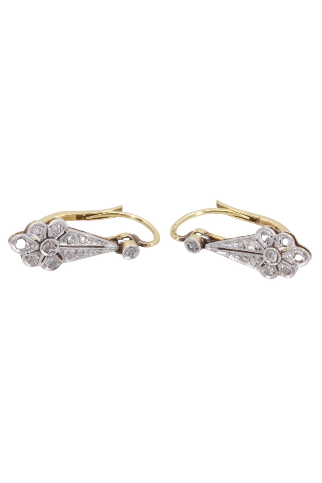 BOUCLES D'OREILLES ART DECO DIAMANTS