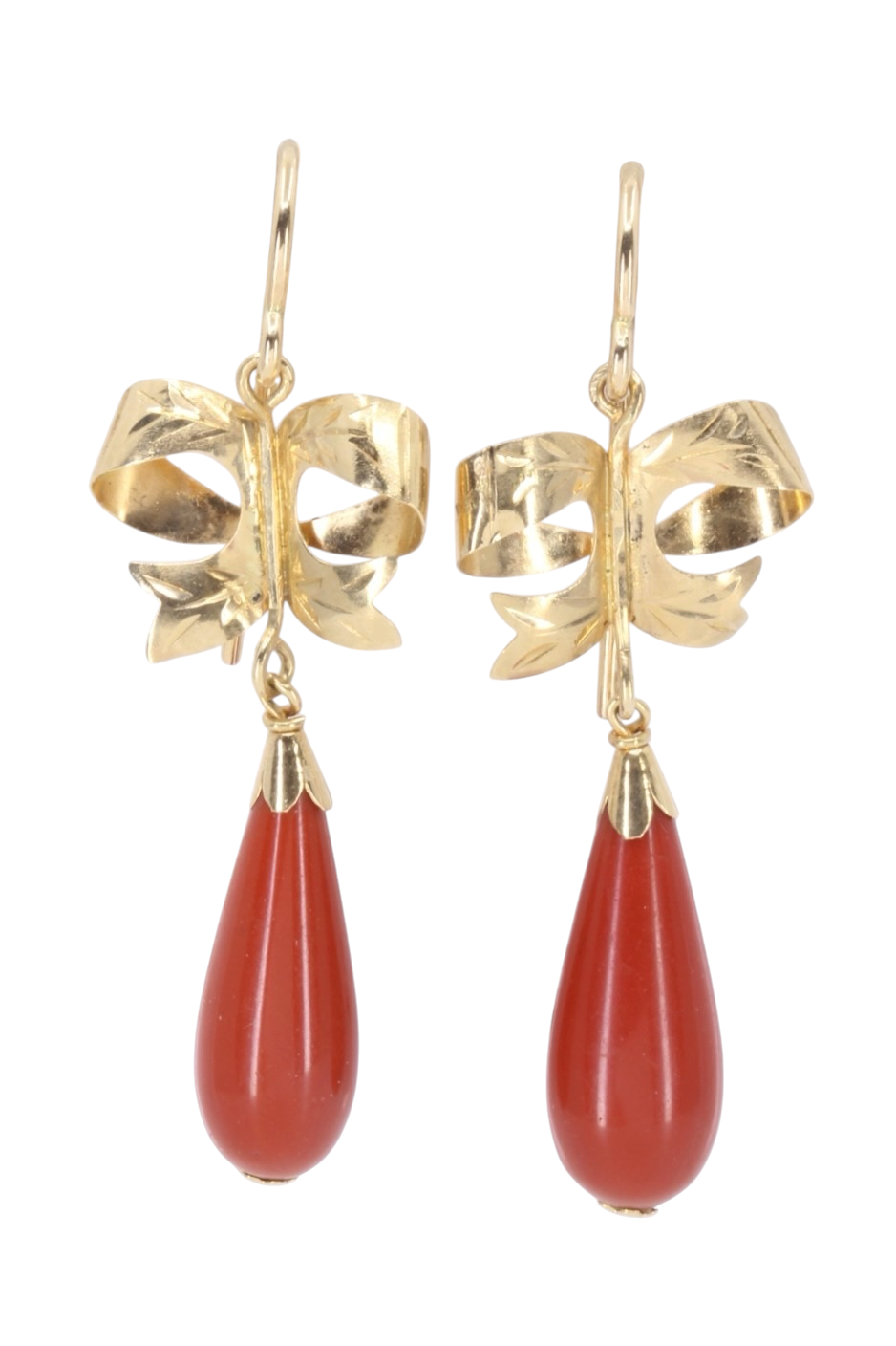 BOUCLES D'OREILLES PENDANTES CORAIL