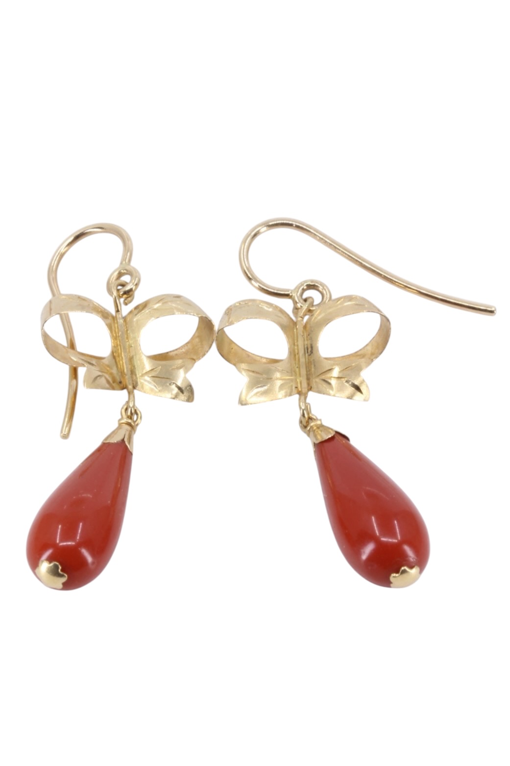 BOUCLES D'OREILLES PENDANTES CORAIL