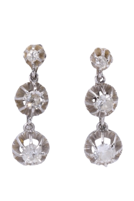 BOUCLES D'OREILLES ANCIENNES DIAMANTS