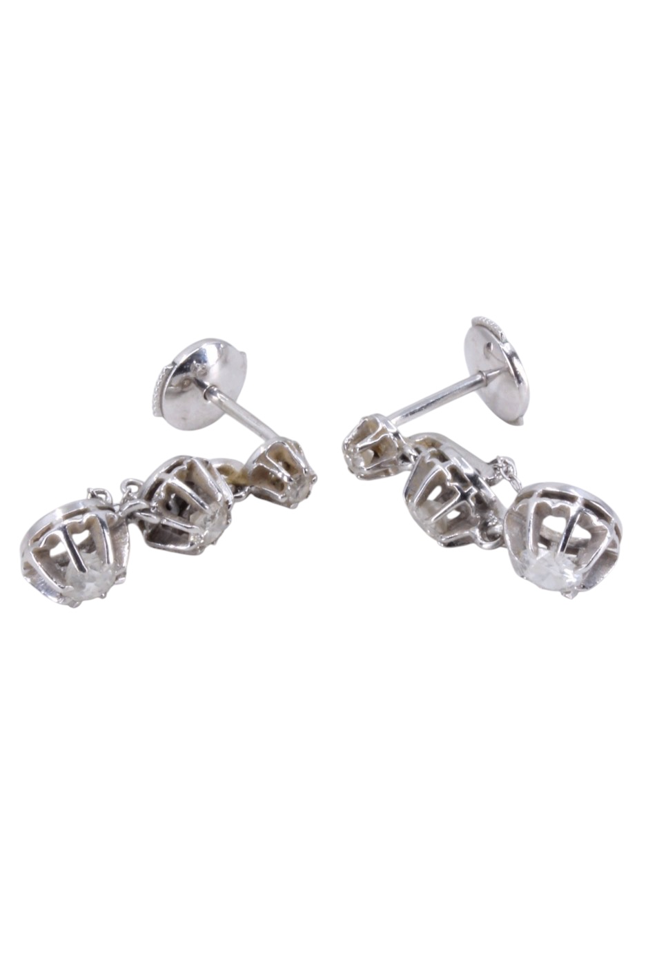 BOUCLES D'OREILLES ANCIENNES DIAMANTS