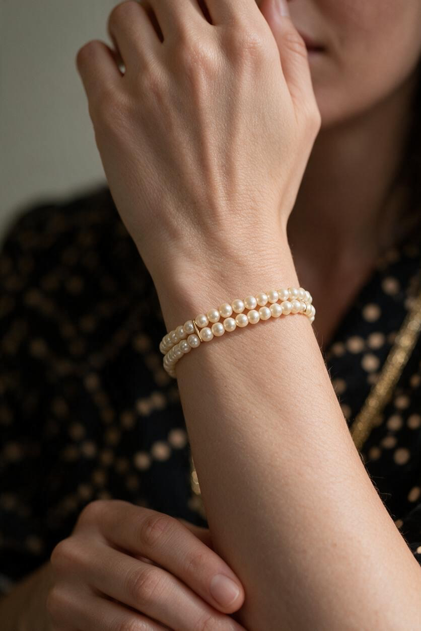 BRACELET 2 RANGS PERLES