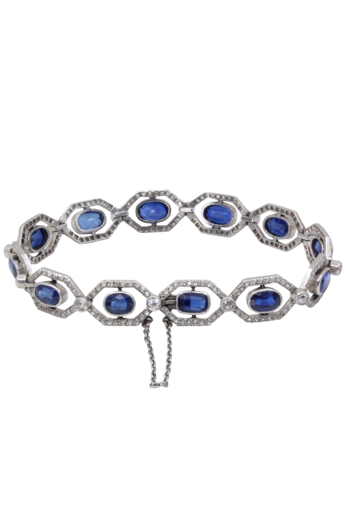 BRACELET ART-DÉCO SAPHIRS ET DIAMANTS