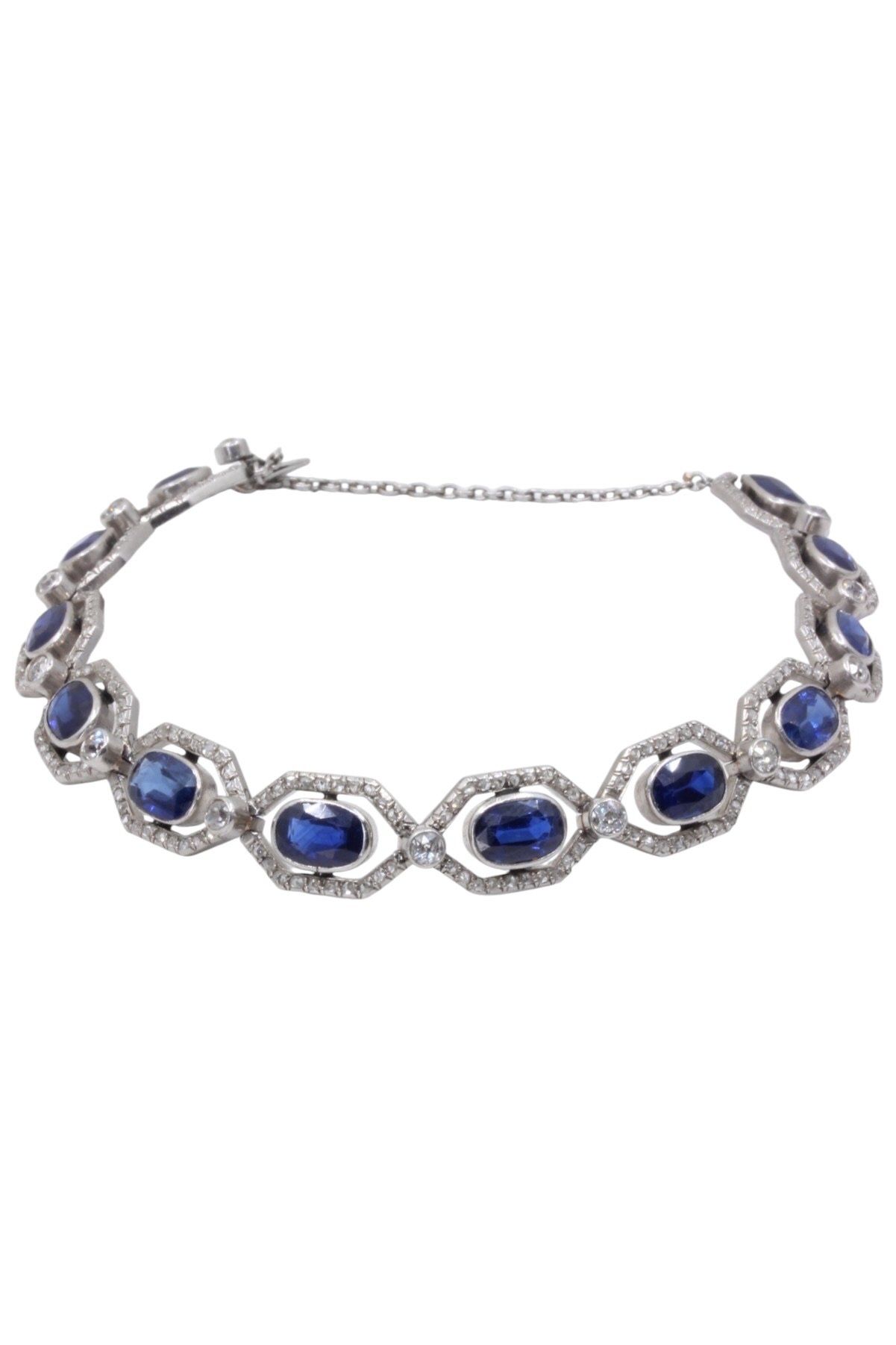 BRACELET ART-DÉCO SAPHIRS ET DIAMANTS