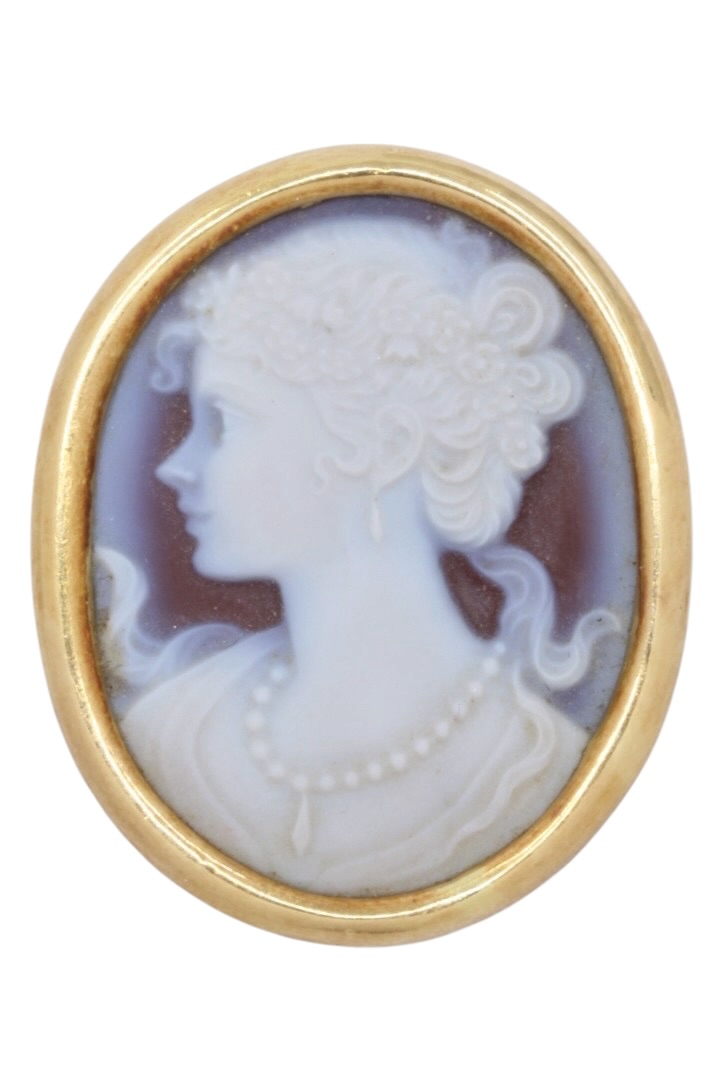BROCHE CAMEE CORNALINE