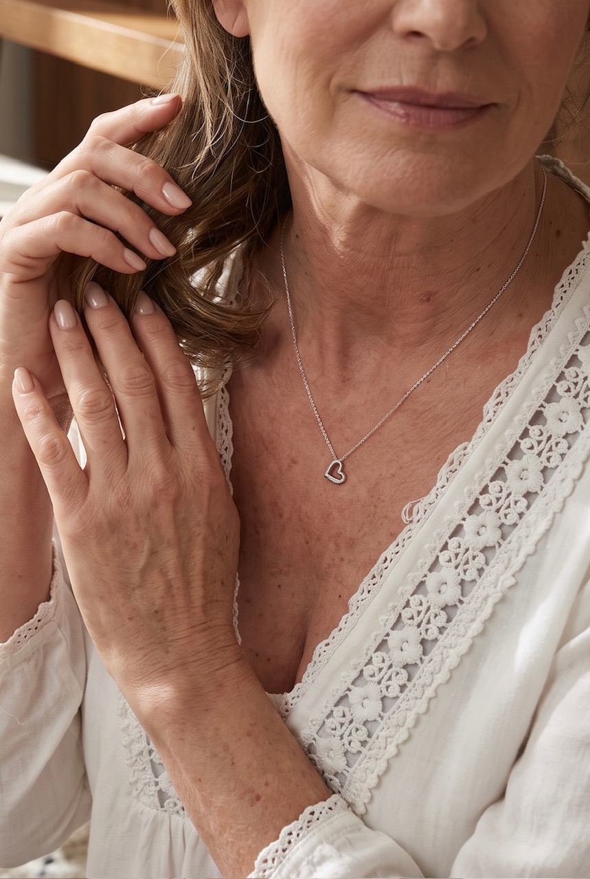 COLLIER COEUR DIAMANTS