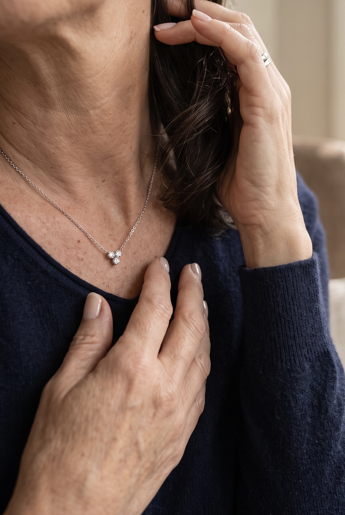 COLLIER TRILOGIE DIAMANTS