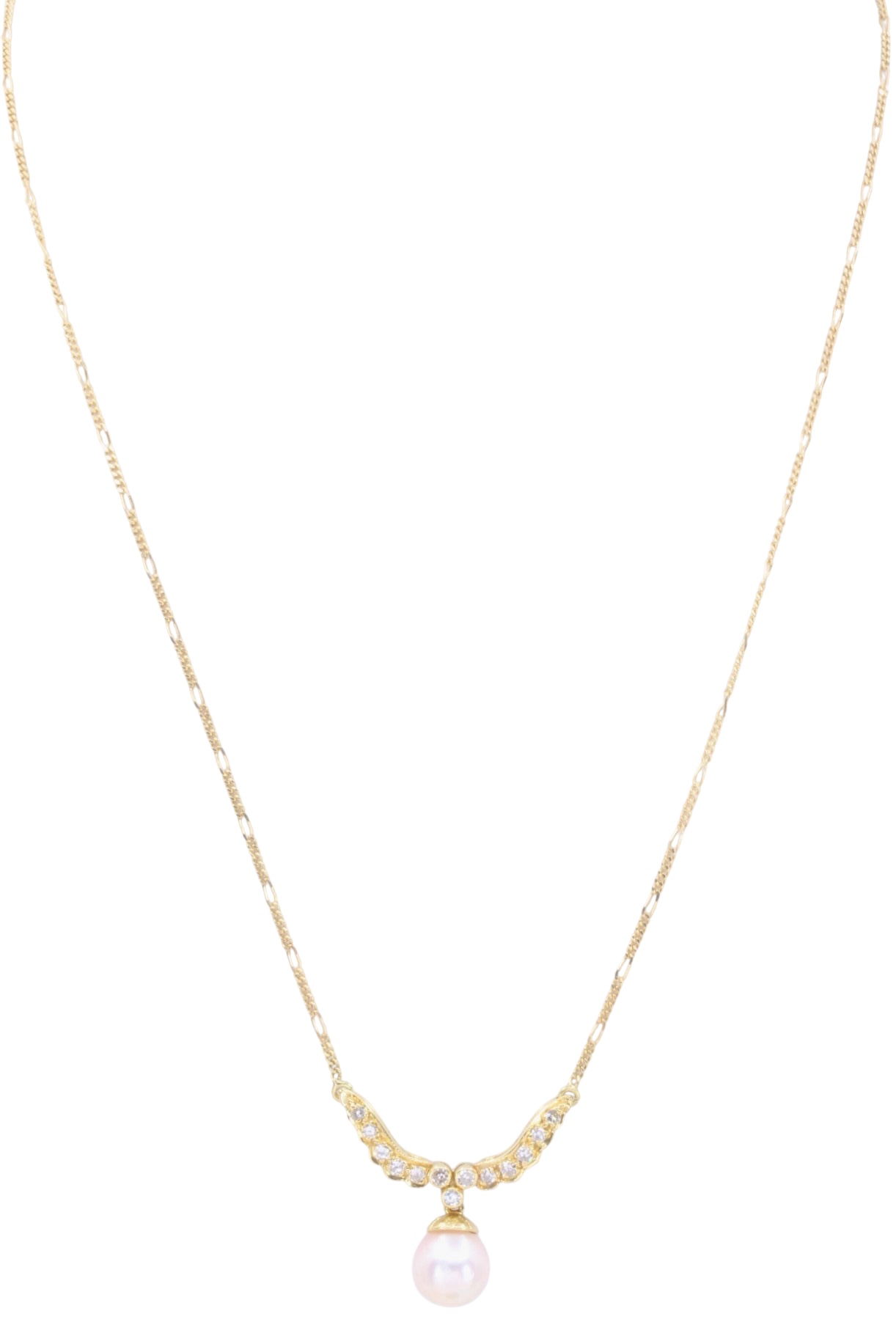 COLLIER MODERNE PERLE ET DIAMANTS