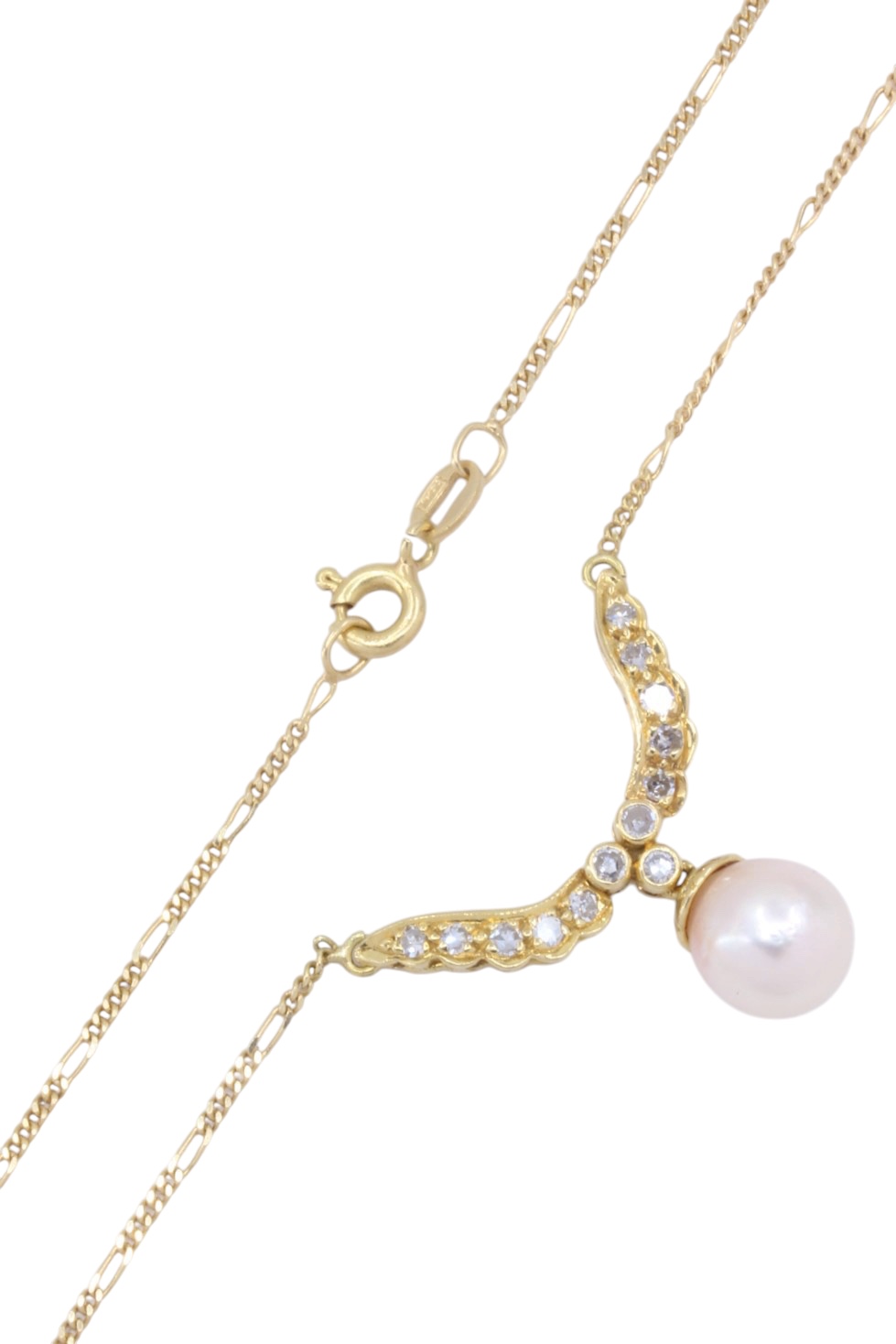 COLLIER MODERNE PERLE ET DIAMANTS