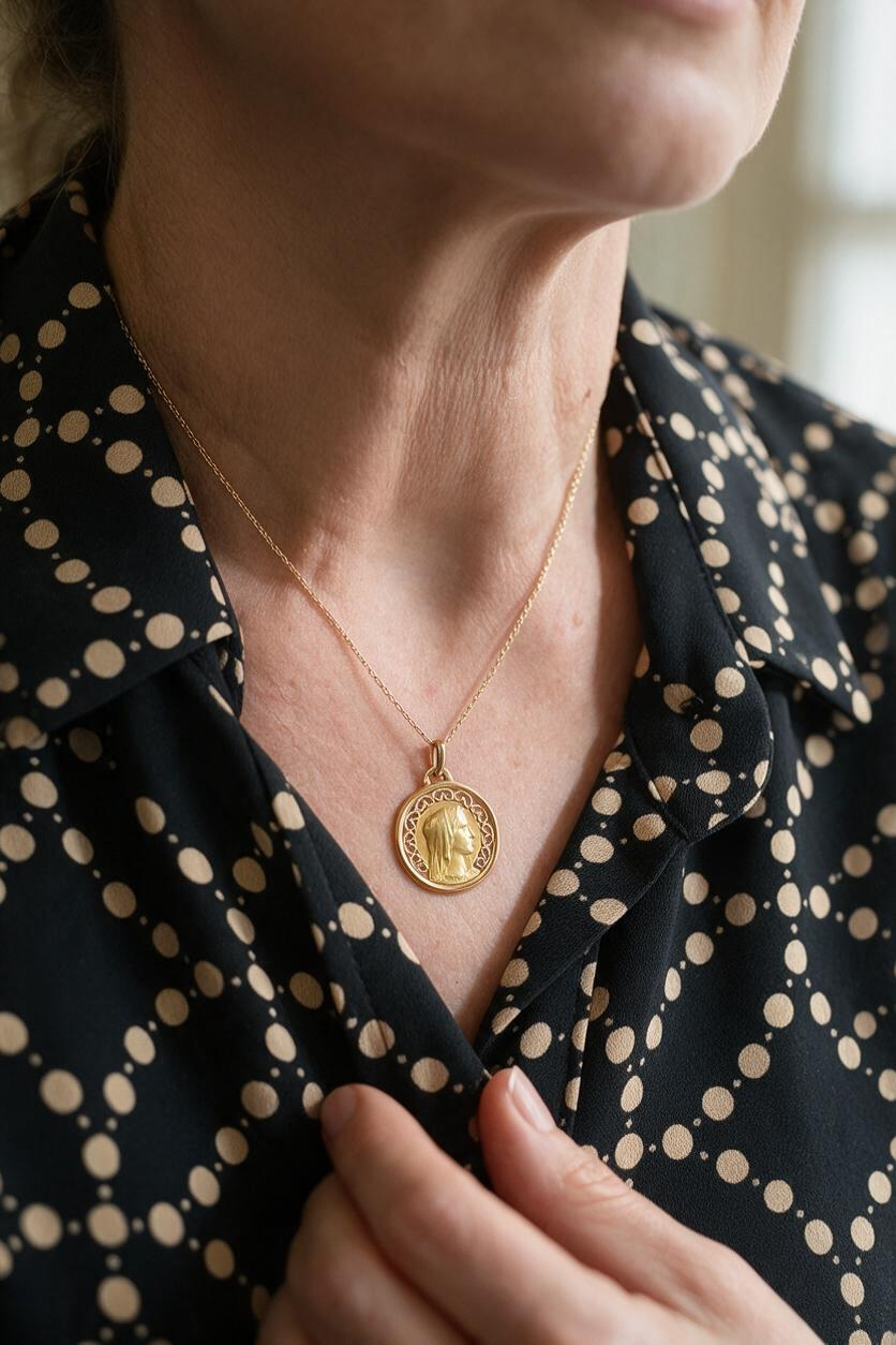 MÉDAILLE VIERGE FILIGRANE
