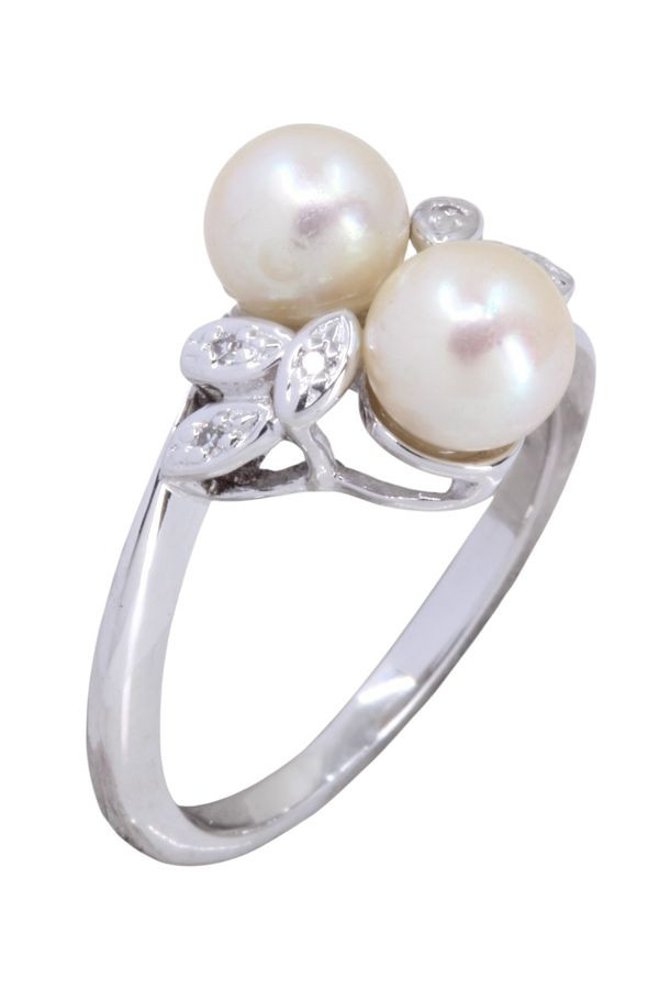 BAGUE PERLES ET DIAMANTS