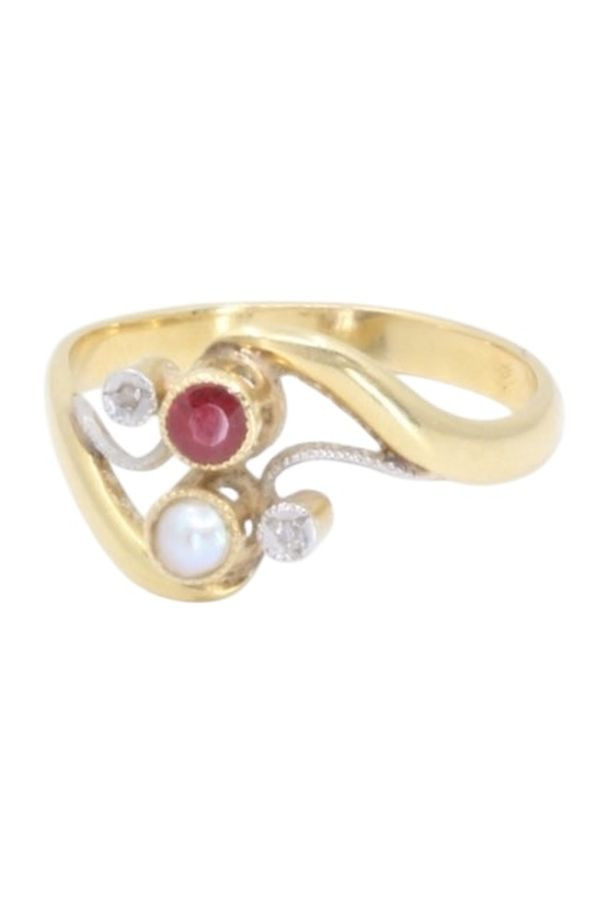 BAGUE TOI ET MOI ART NOUVEAU