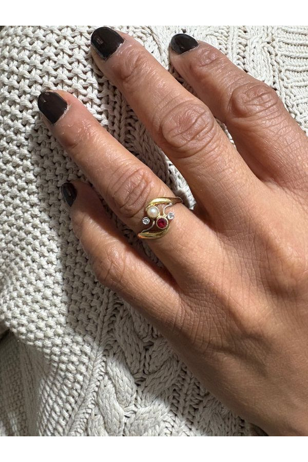 BAGUE TOI ET MOI ART NOUVEAU
