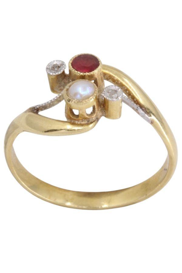 BAGUE TOI ET MOI ART NOUVEAU