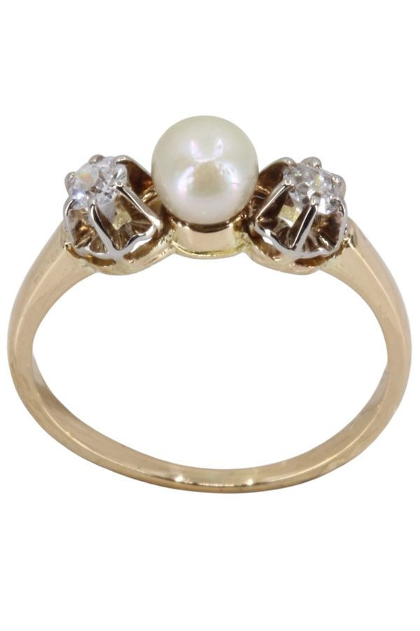 BAGUE JARRETIÈRE PERLE ET DIAMANTS