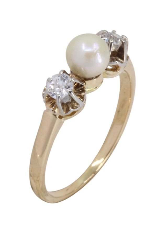BAGUE JARRETIÈRE PERLE ET DIAMANTS