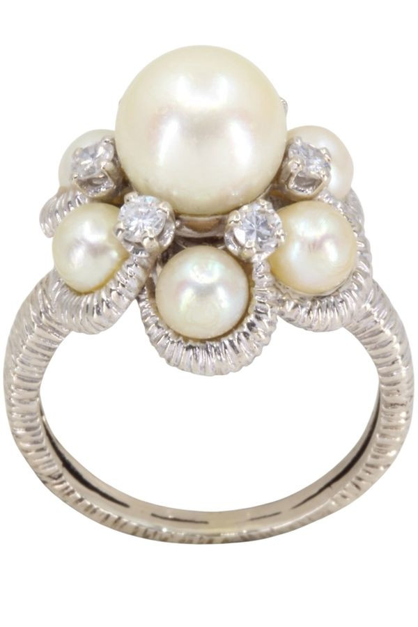 BAGUE PERLES ET DIAMANTS