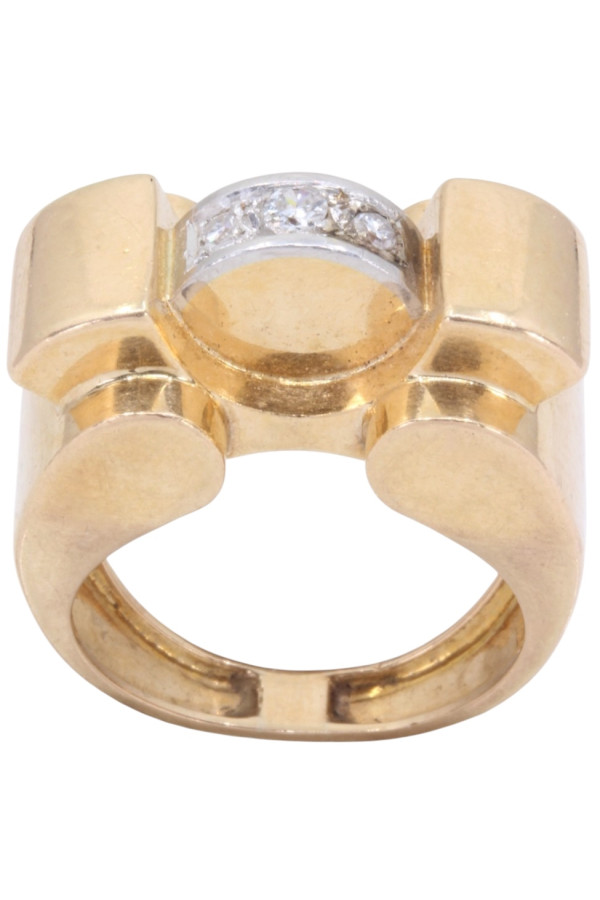 BAGUE TANK SAPHIRS BLANCS