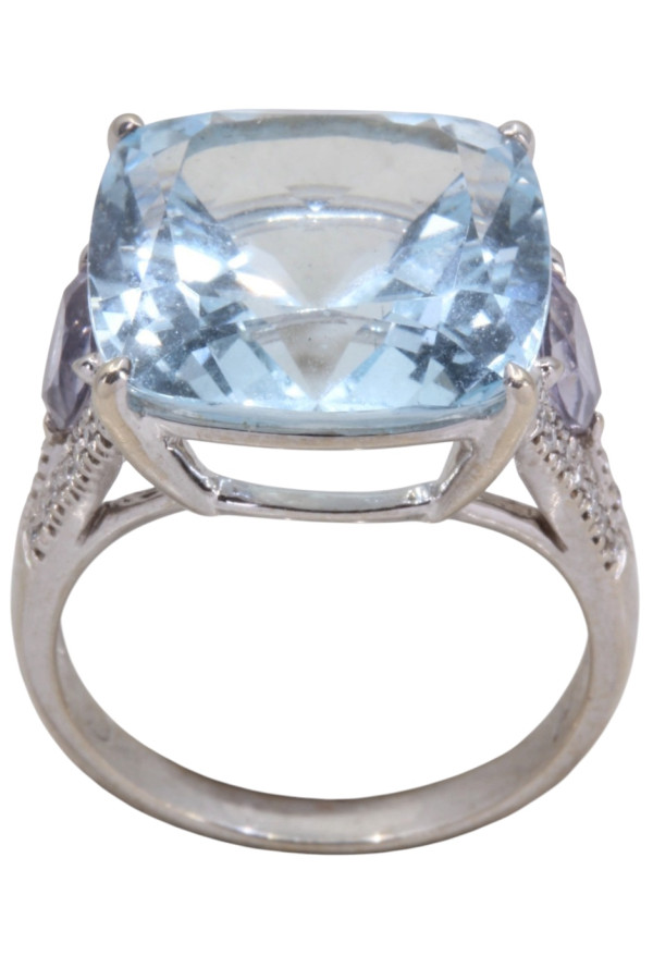 BAGUE ANCIENNE TOPAZE ET DIAMANTS