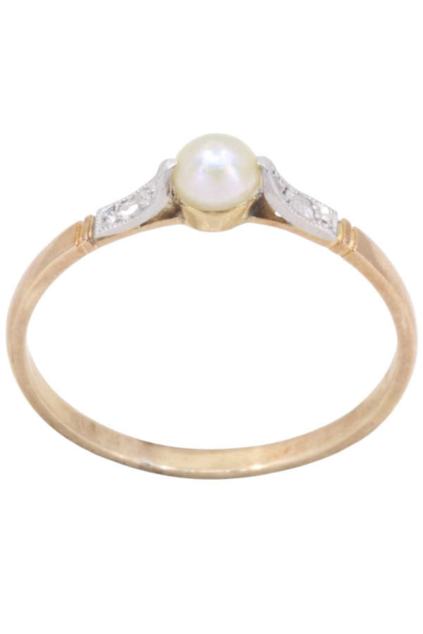 BAGUE ART-NOUVEAU PERLE ET DIAMANTS