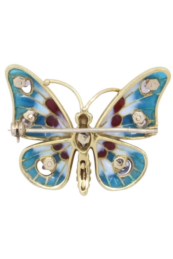 BROCHE PAPILLON PLIQUE A JOUR