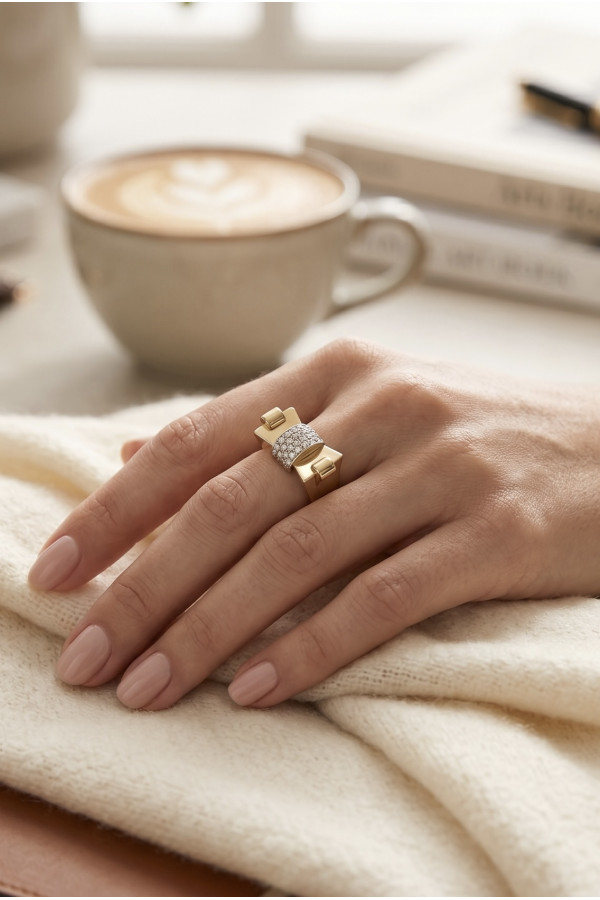 BAGUE TANK DIAMANTS