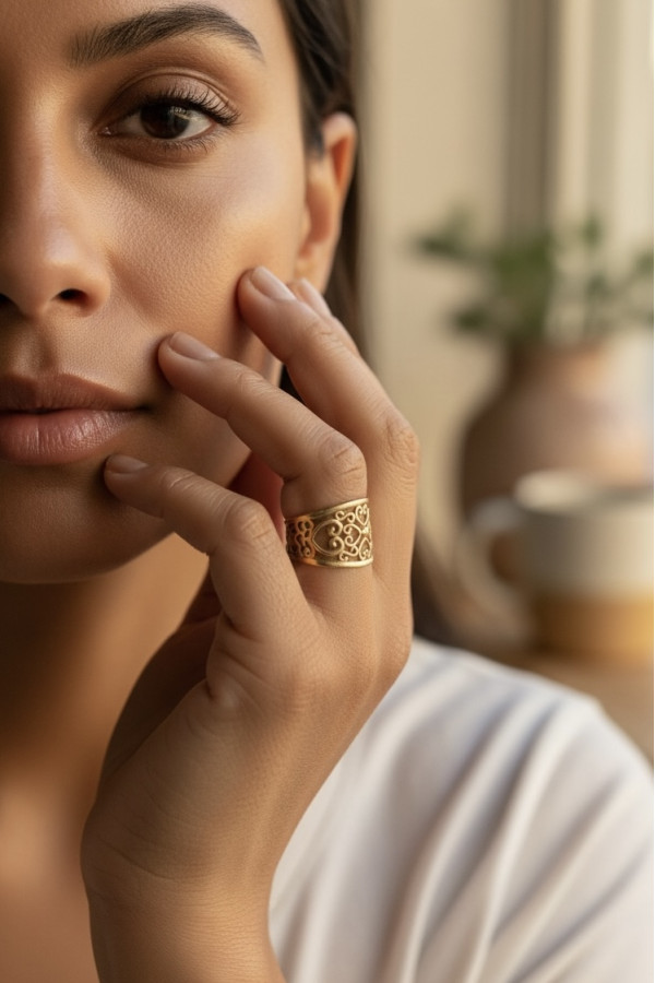 BAGUE MODERNE AJOURÉE
