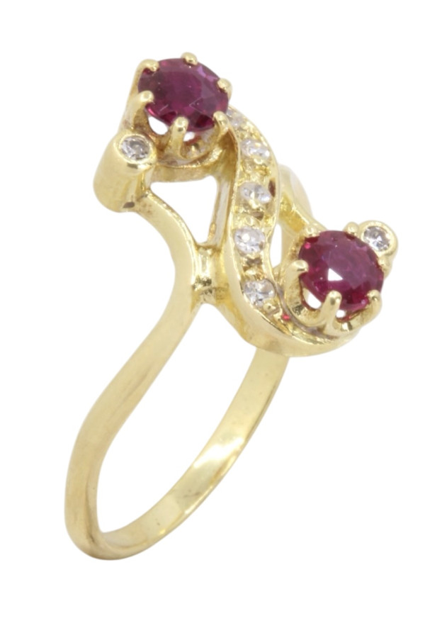 BAGUE TOI ET MOI RUBIS DIAMANTS
