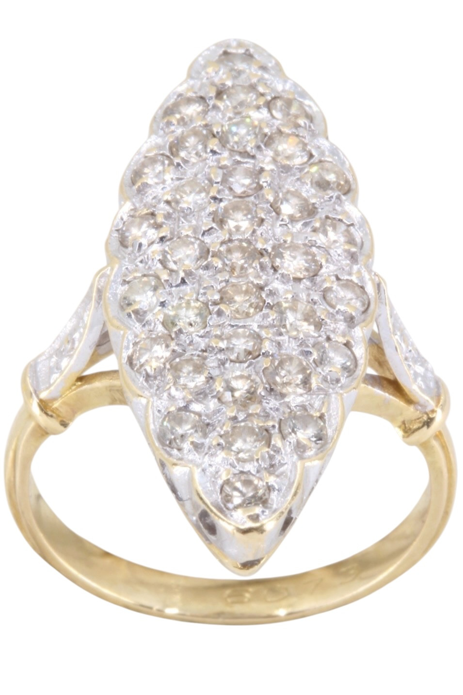 BAGUE MARQUISE 2ORS DIAMANTS
