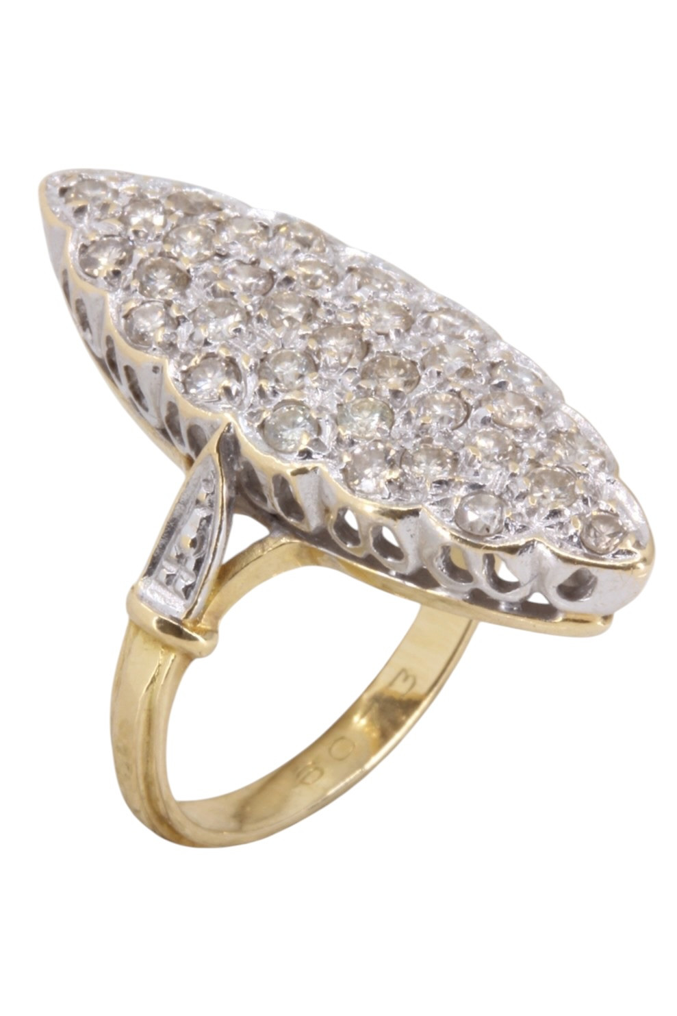 BAGUE MARQUISE 2ORS DIAMANTS